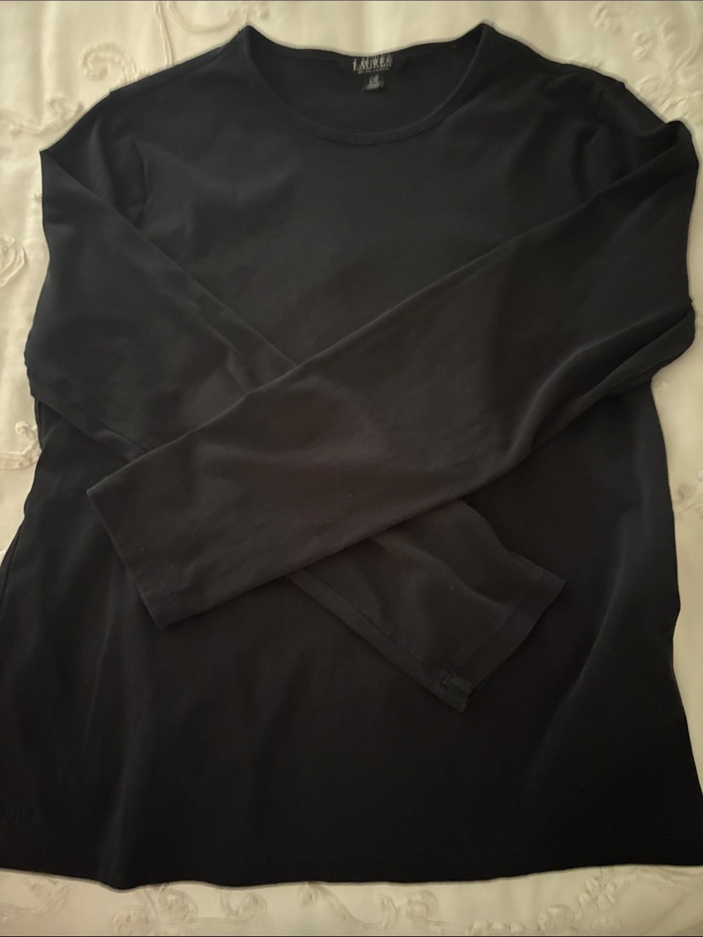 Lauren Ralph Lauren Black Long-Sleeve Crewneck Tee